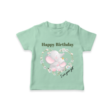 "Happy Birthday Mom - The Cutest Kids T-Shirt For Heartfelt Memories" - MINT GREEN - 0-5 Months Old (Chest 17")