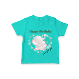 "Happy Birthday Mom - The Cutest Kids T-Shirt For Heartfelt Memories" - TEAL - 0-5 Months Old (Chest 17")