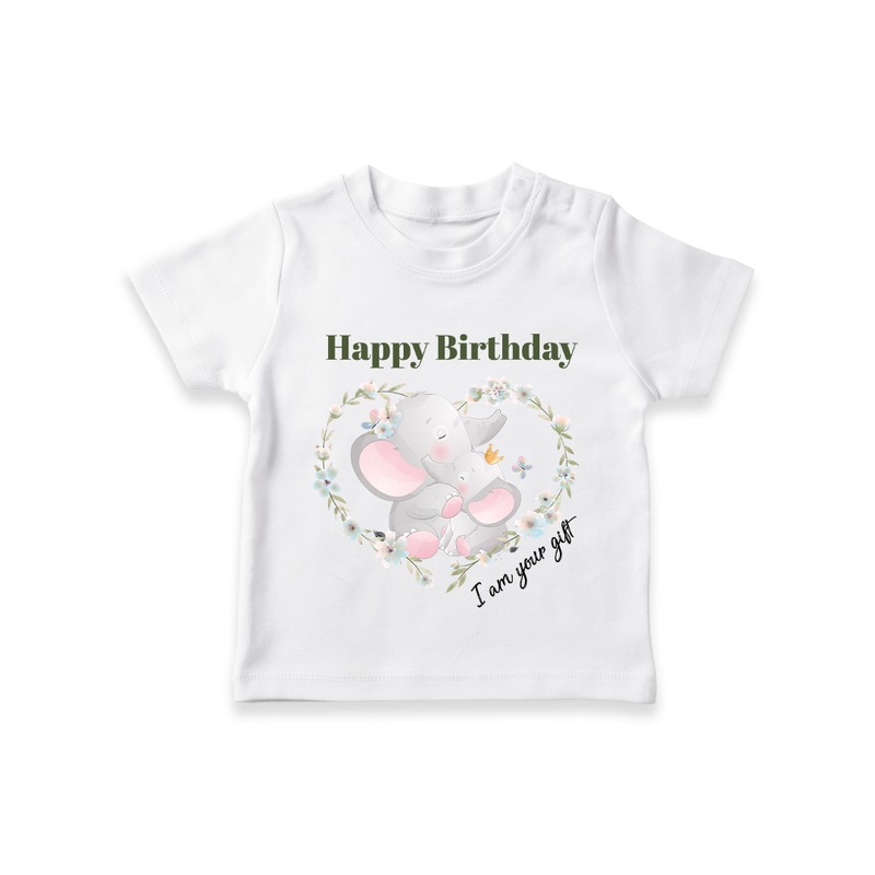 "Happy Birthday Mom - The Cutest Kids T-Shirt For Heartfelt Memories" - WHITE - 0-5 Months Old (Chest 17")