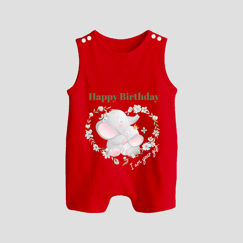 Celebrate Mommy with This Baby Romper/Sleeveless Romper | Perfect for Photoshoot - RED - 0 - 5 Months Old (Chest 18")