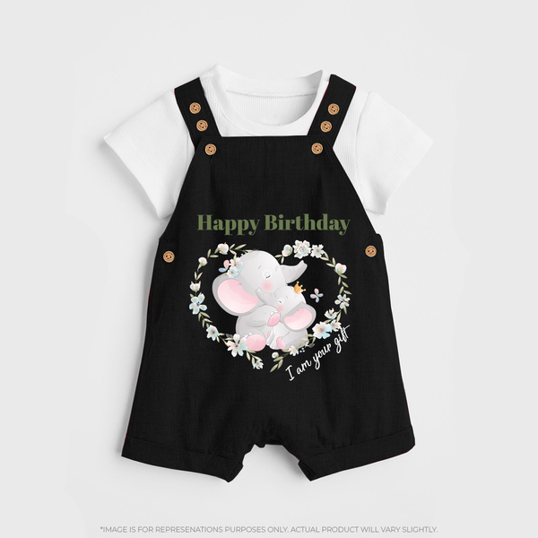 Celebrate Mommy with This Baby Dungaree Set | Perfect for Photoshoot - BLACK - 0 - 5 Months Old (Chest 18")