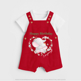 Celebrate Mommy with This Baby Dungaree Set | Perfect for Photoshoot - RED - 0 - 5 Months Old (Chest 18")