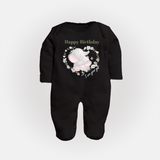 Celebrate Mommy with This Baby Sleep Suit/Full Sleeve Romper | Perfect for Photoshoot - BLACK - New Born (Chest 7.5")