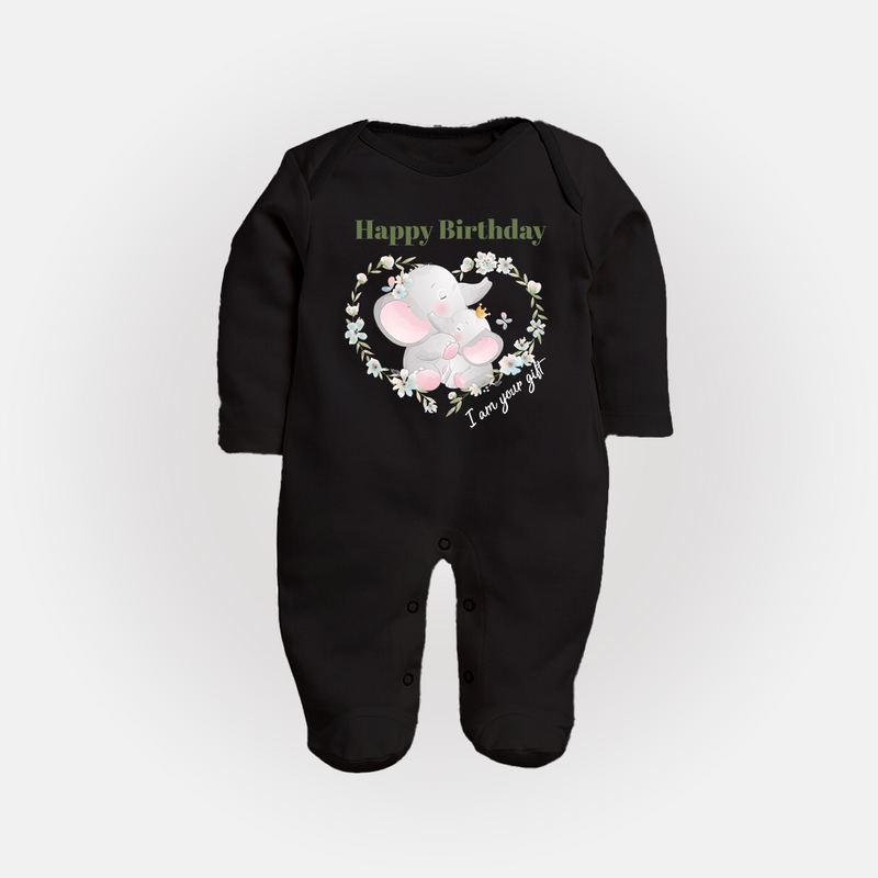 Celebrate Mommy with This Baby Sleep Suit/Full Sleeve Romper | Perfect for Photoshoot - BLACK - New Born (Chest 7.5")