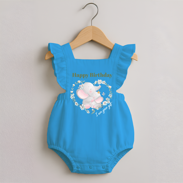 Celebrate Mommy with This Baby Romper Frock | Perfect for Photoshoot - SKY BLUE - 0 - 3 Months Old (Chest 19")