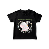 "Happy Birthday Mom - The Cutest Kids T-Shirt For Heartfelt Memories" - BLACK - 0-5 Months Old (Chest 17")