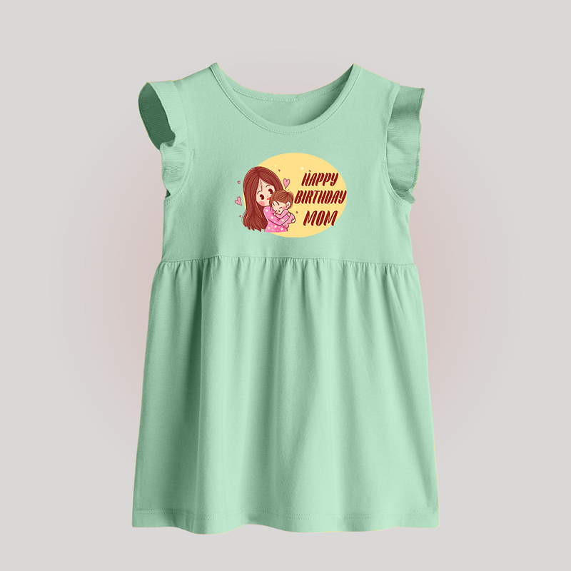 Baby's First Gift to Mom | Happy Birthday Baby Frock | Perfect for Photos - MINT GREEN - 0 - 3 Months Old (Chest 17")