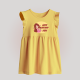 Baby's First Gift to Mom | Happy Birthday Baby Frock | Perfect for Photos - PASTEL YELLOW - 0 - 3 Months Old (Chest 17")