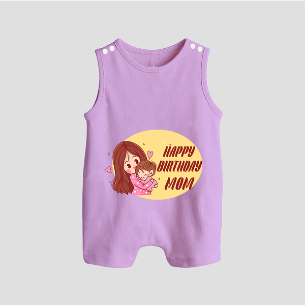 Baby's First Gift to Mom | Happy Birthday Romper/Sleeveless Romper | Perfect for Photos - LILAC - 0 - 5 Months Old (Chest 18")