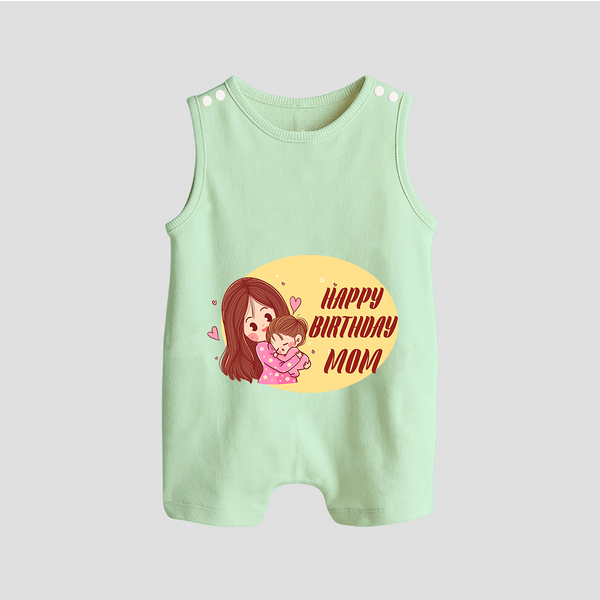 Baby's First Gift to Mom | Happy Birthday Romper/Sleeveless Romper | Perfect for Photos - MINT GREEN - 0 - 5 Months Old (Chest 18")