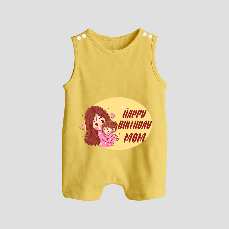 "MomÕs Birthday Bash - Capture The Moment With This Baby Romper Suit" - PASTEL YELLOW - 0 - 5 Months Old (Chest 18")