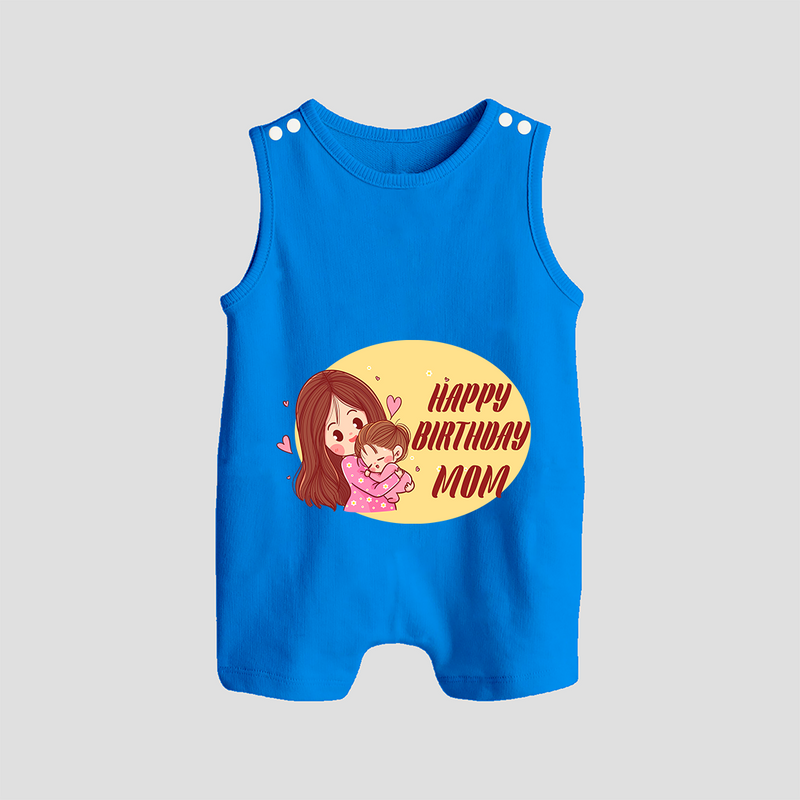 "MomÕs Birthday Bash - Capture The Moment With This Baby Romper Suit" - ROYAL BLUE - 0 - 5 Months Old (Chest 18")