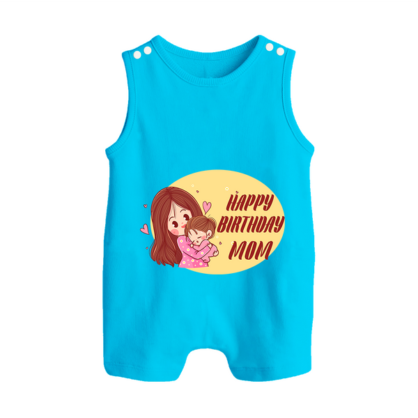 Baby's First Gift to Mom | Happy Birthday Romper/Sleeveless Romper | Perfect for Photos - SKY BLUE - 0 - 5 Months Old (Chest 18")