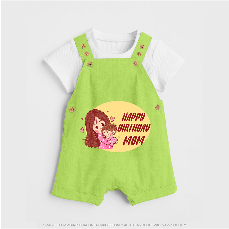 "MomÕs Birthday Bash - Capture The Moment With This Baby Dungaree Set" - GREEN - 0 - 5 Months Old (Chest 18")