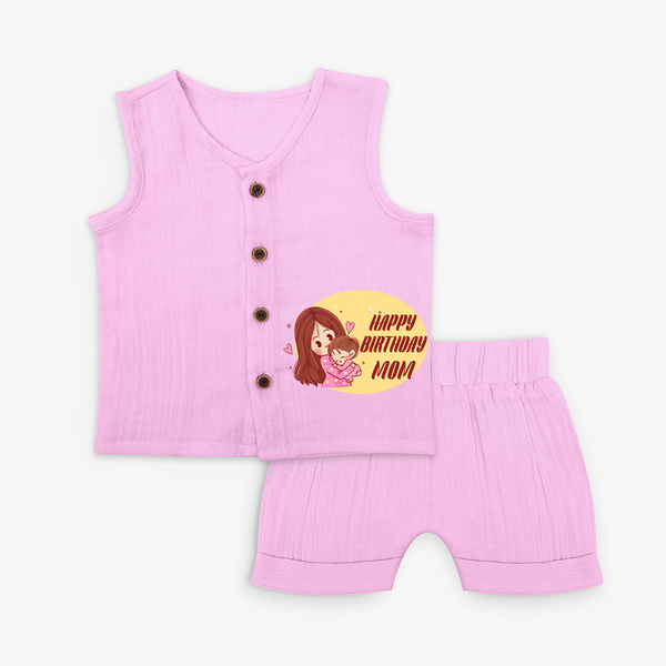 Baby's First Gift to Mom | Happy Birthday Jabla Set | Perfect for Photos - BABY PINK - 0 - 3 Months Old (Chest 9.8")