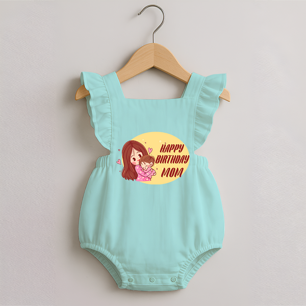Baby's First Gift to Mom | Happy Birthday Romper Frock | Perfect for Photos - MINT GREEN - 0 - 3 Months Old (Chest 19")