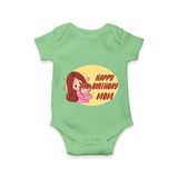 Baby's First Gift to Mom | Happy Birthday Romper/Onesie | Perfect for Photos - GREEN - 0 - 3 Months Old (Chest 16")