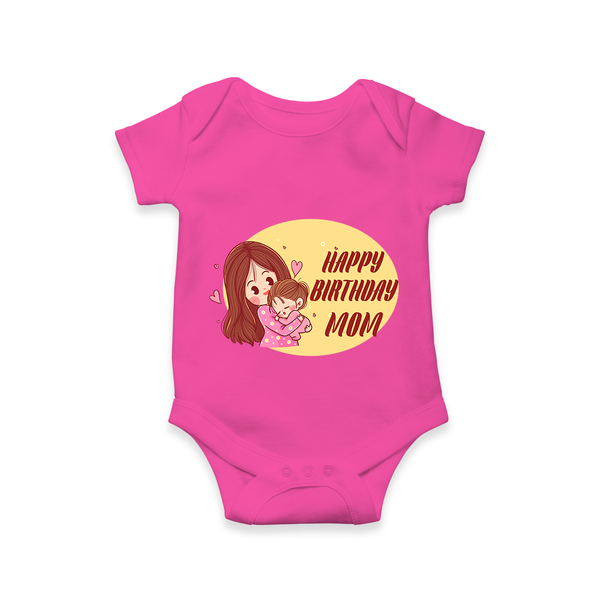 Baby's First Gift to Mom | Happy Birthday Romper/Onesie | Perfect for Photos - HOT PINK - 0 - 3 Months Old (Chest 16")