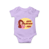 Baby's First Gift to Mom | Happy Birthday Romper/Onesie | Perfect for Photos - LILAC - 0 - 3 Months Old (Chest 16")