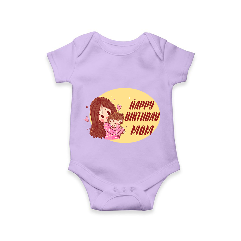Baby's First Gift to Mom | Happy Birthday Romper/Onesie | Perfect for Photos - LILAC - 0 - 3 Months Old (Chest 16")