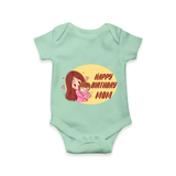 Baby's First Gift to Mom | Happy Birthday Romper/Onesie | Perfect for Photos - MINT GREEN - 0 - 3 Months Old (Chest 16")