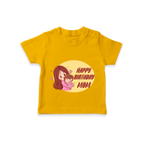 Baby's First Gift to Mom | Happy Birthday T-Shirt | Perfect for Photos - CHROME YELLOW - 0-5 Months Old (Chest 17")