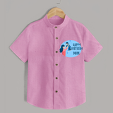 Happy Birthday Mom Baby Shirt | Soft Cotton Outfit for Newborns - BABY PINK - 0 - 6 Months Old (Chest 23")
