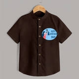 Happy Birthday Mom Baby Shirt | Soft Cotton Outfit for Newborns - CHOCOLATE BROWN - 0 - 6 Months Old (Chest 23")