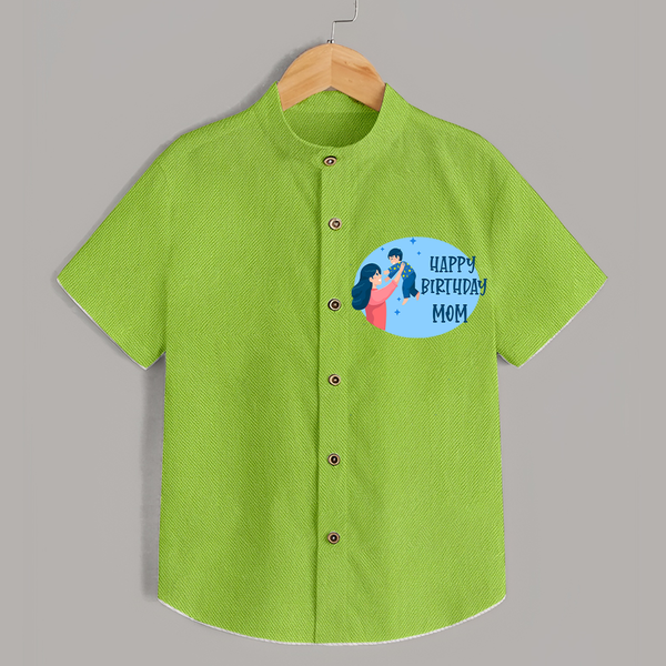 Happy Birthday Mom Baby Shirt | Soft Cotton Outfit for Newborns - LIME GREEN - 0 - 6 Months Old (Chest 23")