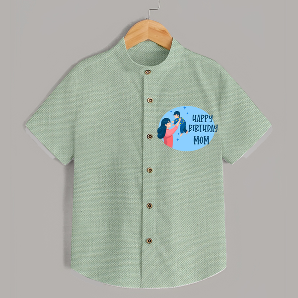 Happy Birthday Mom Baby Shirt | Soft Cotton Outfit for Newborns - MINT GREEN - 0 - 6 Months Old (Chest 23")