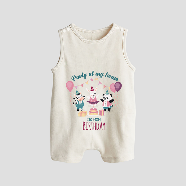 Baby Romper/Sleeveless Romper for Mommy's Birthday | Soft Cotton Outfit for Newborns - WHITE - 0 - 5 Months Old (Chest 18")