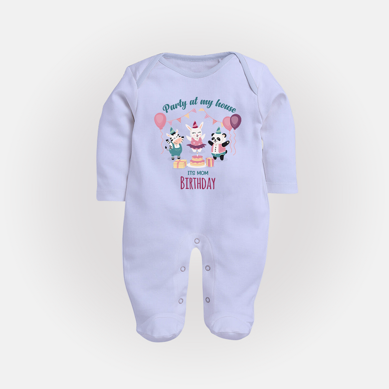 Baby Sleep Suit/Jumpsuit/Bodysuit for Mommy's Birthday | Soft Cotton Outfit for Newborns - BABY BLUE - New Born (Chest 7.5")
