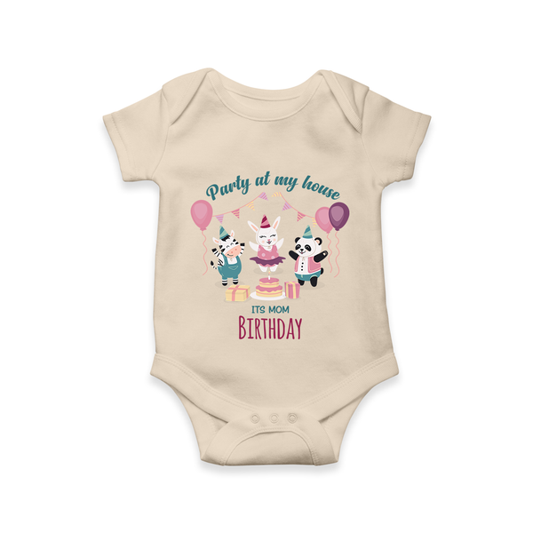 Baby Romper/Bodysuit for Mommy's Birthday | Soft Cotton Outfit for Newborns - IVORY - 0 - 3 Months Old (Chest 16")