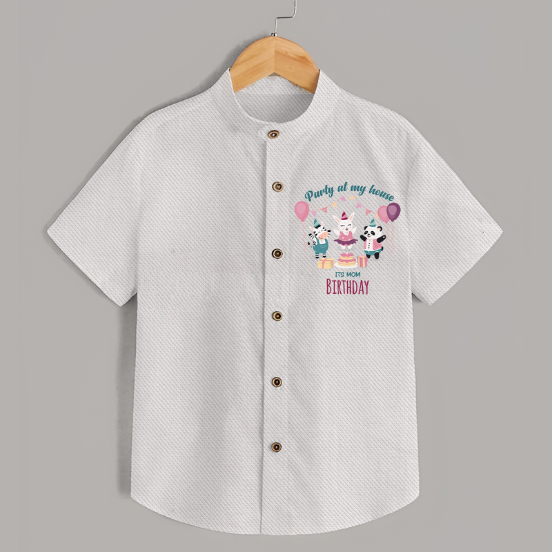 "Happy Birthday Mom - Stylish Shirt To Share The Joy" - WHITE - 0 - 6 Months Old (Chest 23")