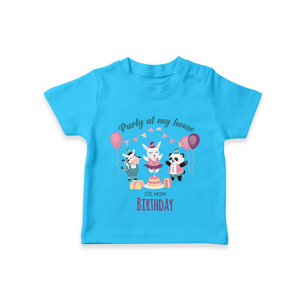 Baby T-Shirt for Mommy's Birthday | Soft Cotton Outfit for Newborns - SKY BLUE - 0-5 Months Old (Chest 17")