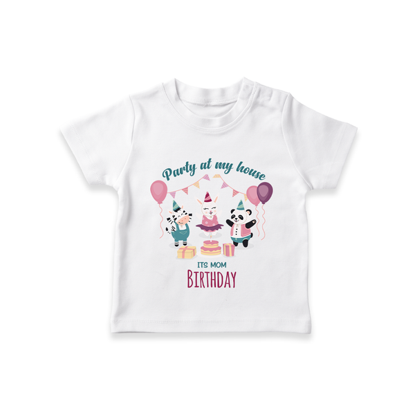 Baby T-Shirt for Mommy's Birthday | Soft Cotton Outfit for Newborns - WHITE - 0-5 Months Old (Chest 17")