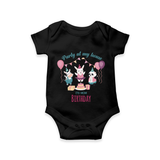 "Happy Birthday Mom - Stylish Baby Romper To Share The Joy" - BLACK - 0 - 3 Months Old (Chest 16")