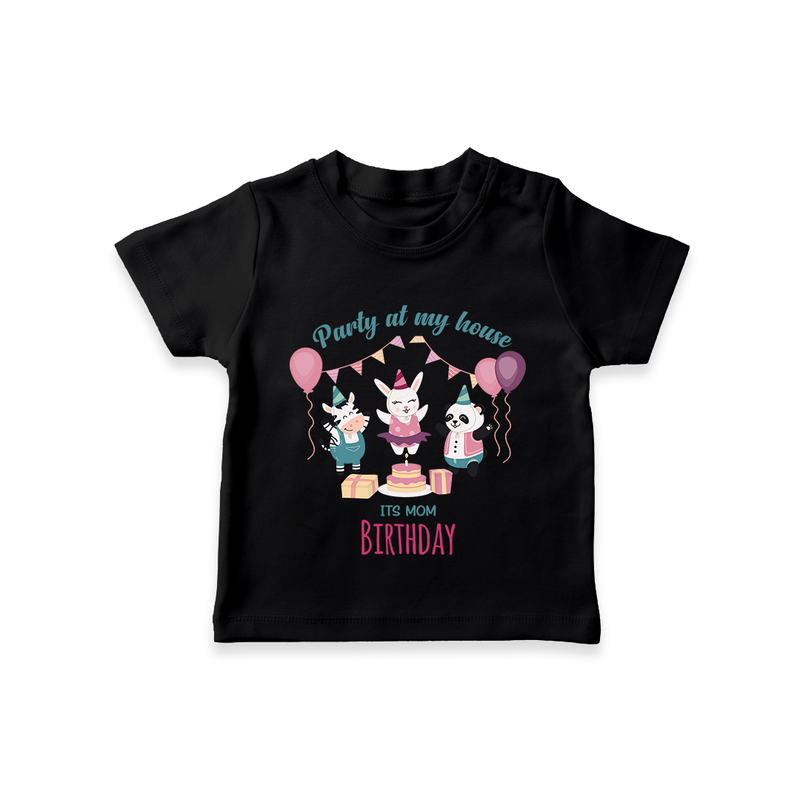 Baby T-Shirt for Mommy's Birthday | Soft Cotton Outfit for Newborns - BLACK - 0-5 Months Old (Chest 17")