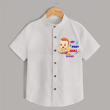 My First Holi - A Splash Of Colors & Joy With Our Customized Shirt For Kids With Name - WHITE - 0 - 6 Months Old (Chest 23")