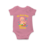 My First Holi - A Festival Of Fun & Love With Our Customized Romper For Babies With Name - ONION - 0 - 3 Months Old (Chest 16")