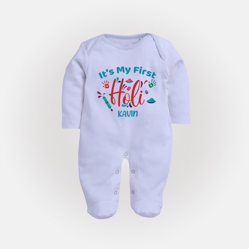 My First Holi - Let The Colors Speak With Our Customized Sleep Suit For Babies With Name