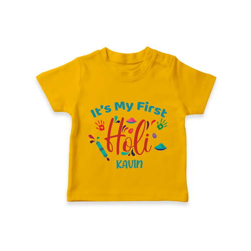 My First Holi - Let The Colors Speak With Our Customized T-Shirt For Kids With Name