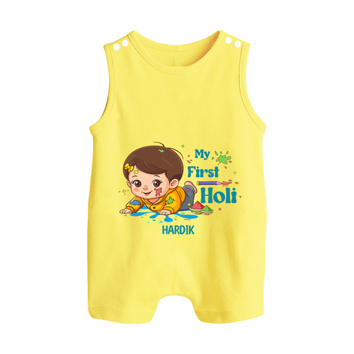 My First Holi - Tiny Hands, Big Colors With Our Customized Romper Suit For Babies With Name