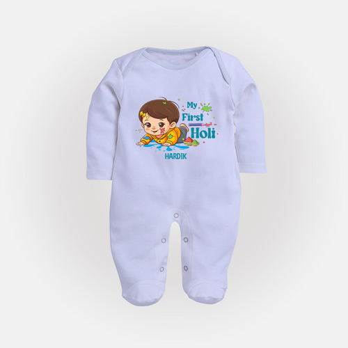 My First Holi - Tiny Hands, Big Colors With Our Customized Sleep Suit For Babies With Name