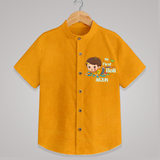 My First Holi - Tiny Hands, Big Colors With Our Customized Shirt For Kids With Name - CHROME YELLOW - 0 - 6 Months Old (Chest 23")