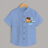 My First Holi - Tiny Hands, Big Colors With Our Customized Shirt For Kids With Name - SKY BLUE - 0 - 6 Months Old (Chest 23")