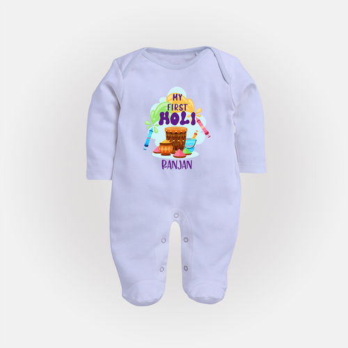 My First Holi - Sprinkled With Love & Colors With Our Customized Sleep Suit For Babies With Name