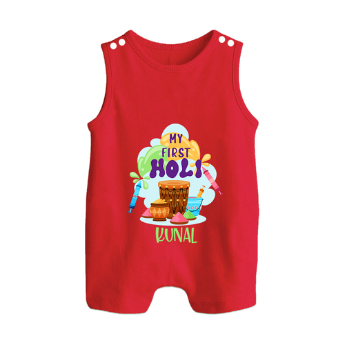 My First Holi - Sprinkled With Love & Colors With Our Customized Romper Suit For Babies With Name