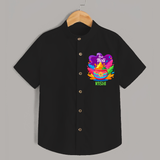 My First Holi - Laugh, Play & Splash In Colors With Our Customized Shirt For Kids With Name - BLACK - 0 - 6 Months Old (Chest 23")