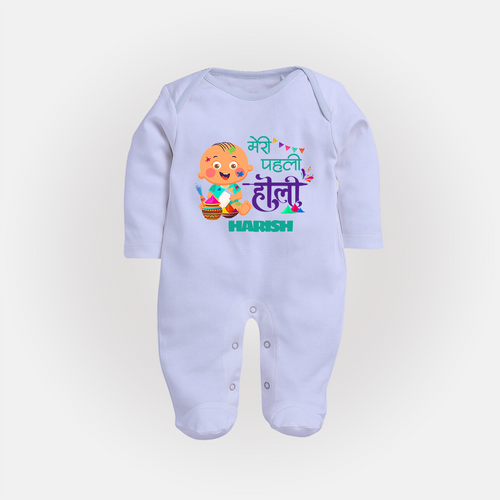 My First Holi - Painted In Love & Happiness With Our Customized Sleep Suit For Babies With Name